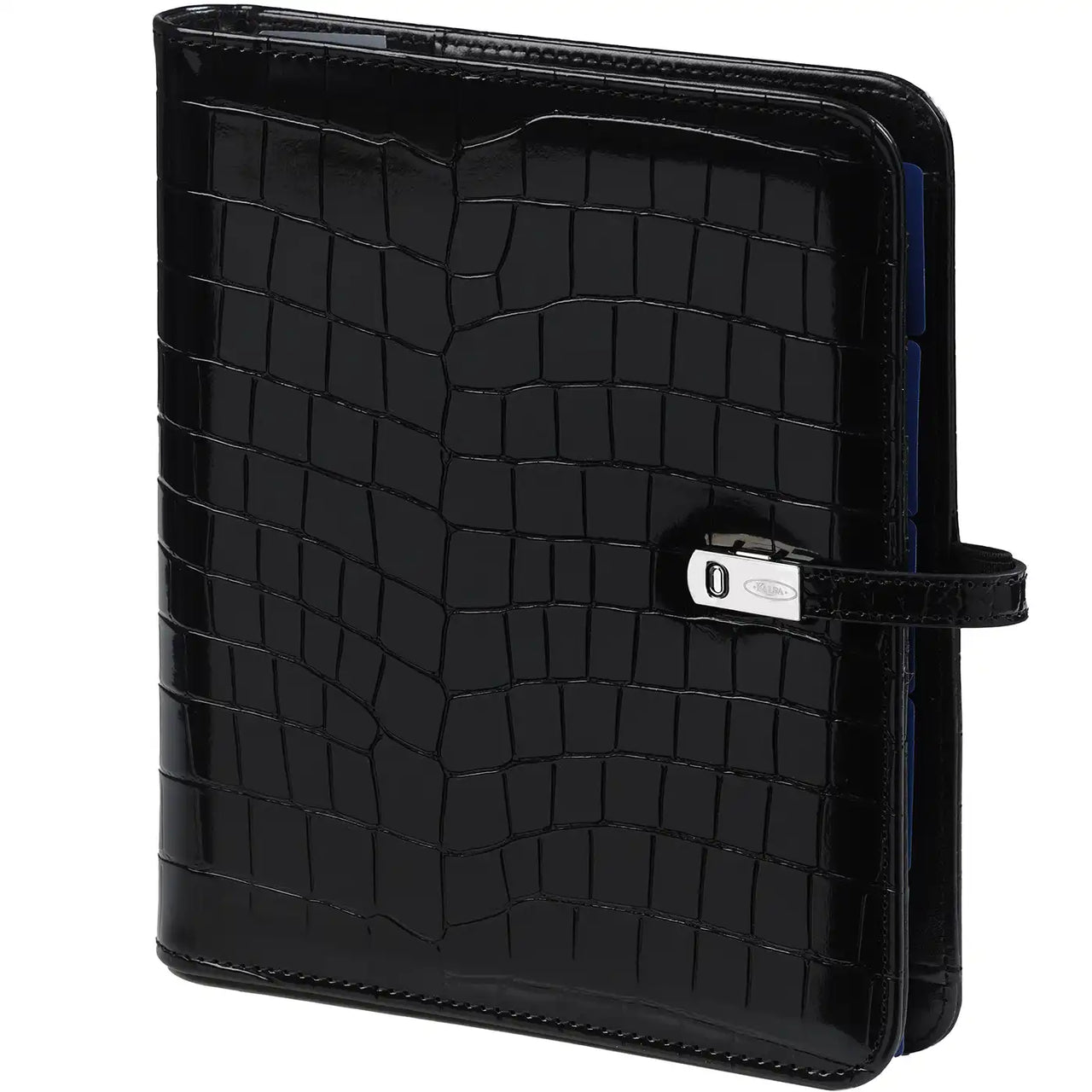 1011-06 Refillable A5 Ring Binder Planner Alligator Black