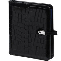 1011-06 Refillable A5 Ring Binder Planner Alligator Black
