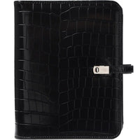 1011-06 Refillable A5 Ring Binder Planner Alligator Black