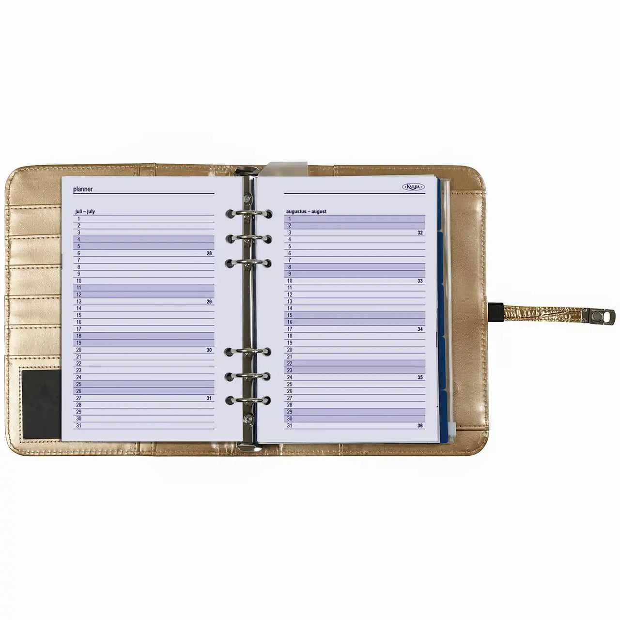 Elegant Refillable A5 Ring Binder Croco Gold