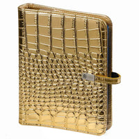 Refillable A5 Ring Binder Croco Gold