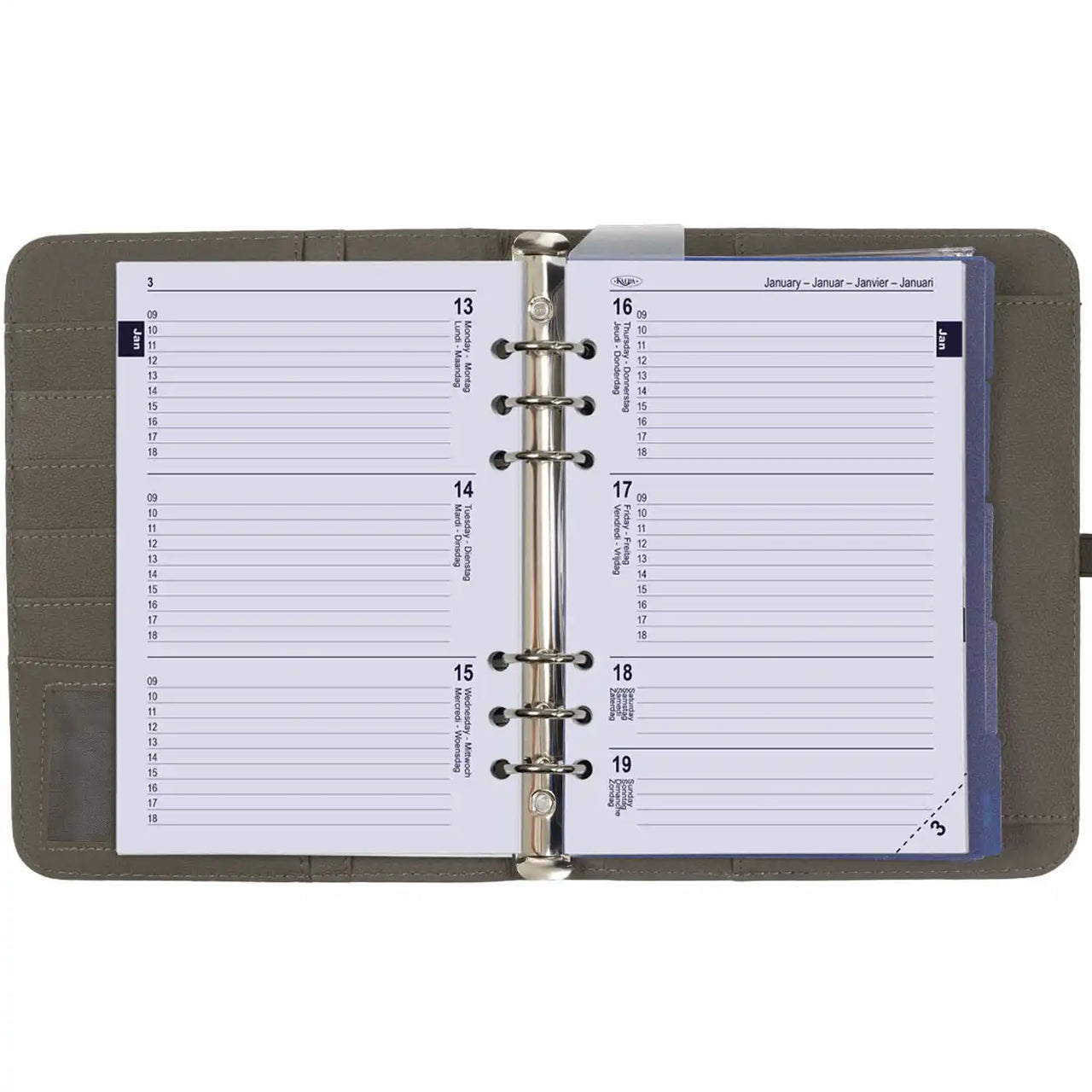 1011-17 A5 Ringagenda Getreidegrau