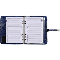 A5 Ring Binder Agenda Croco Indigo