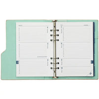 1016-72 Clipbook A5 6 Ring Binder Agenda Pastellrosa Grün