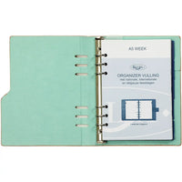 1016-72 Clipbook A5 6 Ring Binder Agenda Pastellrosa Grün