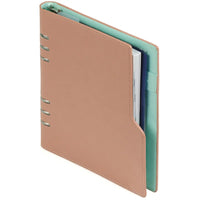 1016-72 Clipbook A5 6 Ring Binder Agenda Pastellrosa Grün