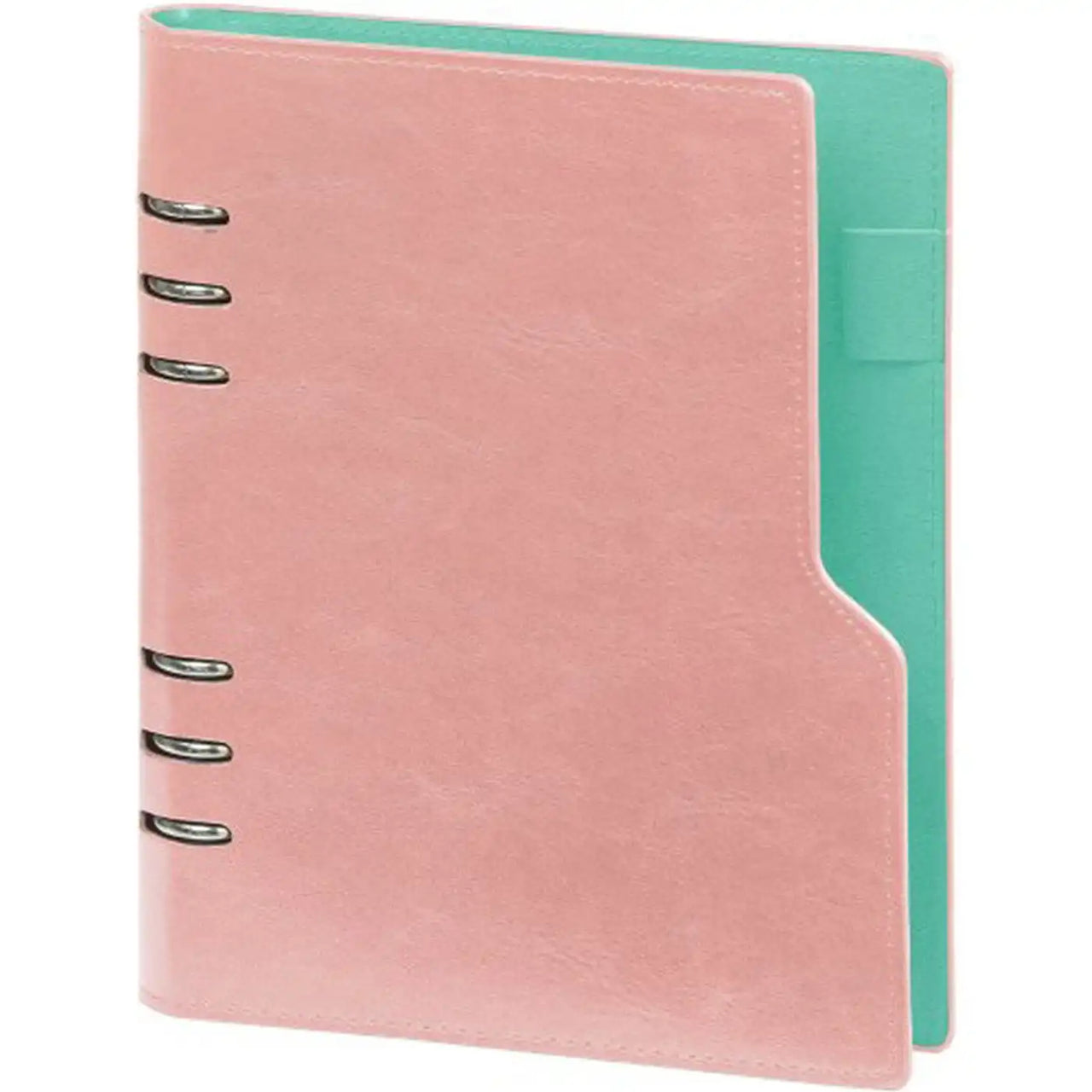 1016-72 Clipbook A5 6 Ring Binder Agenda Pastellrosa Grün