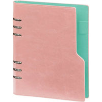 1016-72 Clipbook A5 6 Ring Binder Agenda Pastellrosa Grün