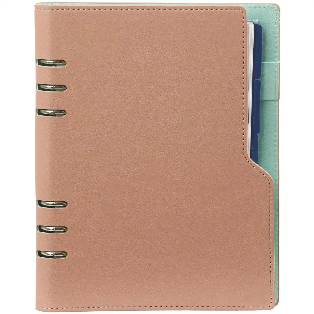 1016-72 Clipbook A5 6 Ring Binder Agenda Pastellrosa Grün