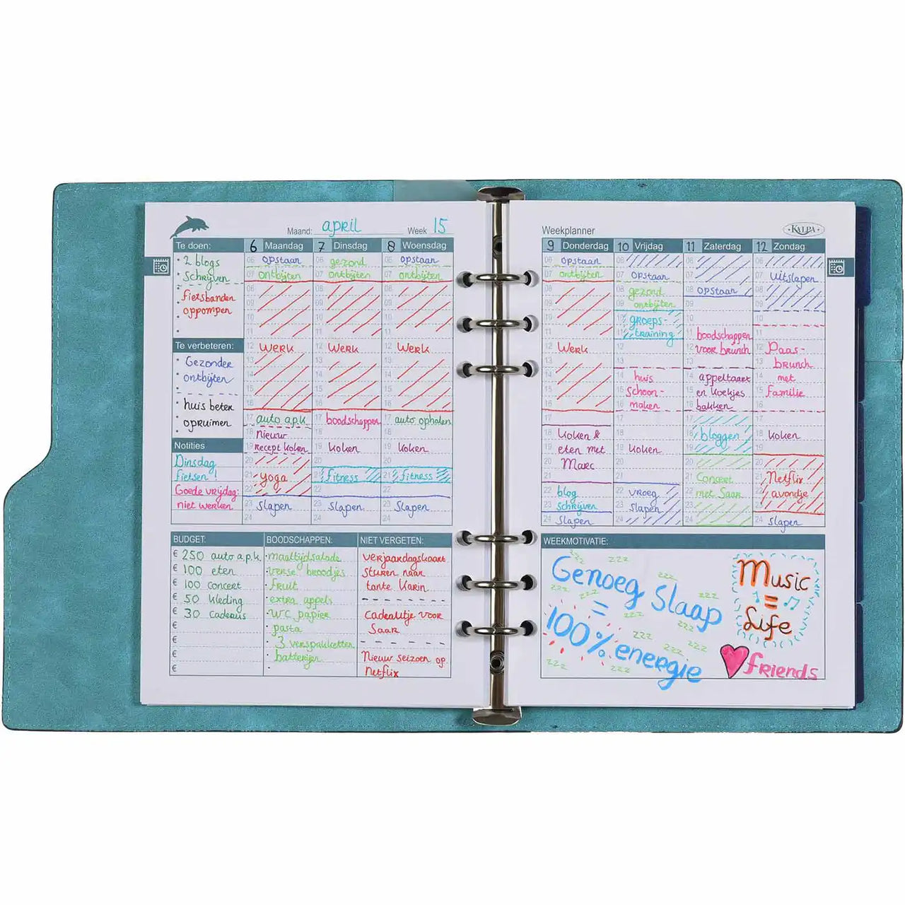Top Notch Clipbook A5 Ring Binder Nature Marine Blue