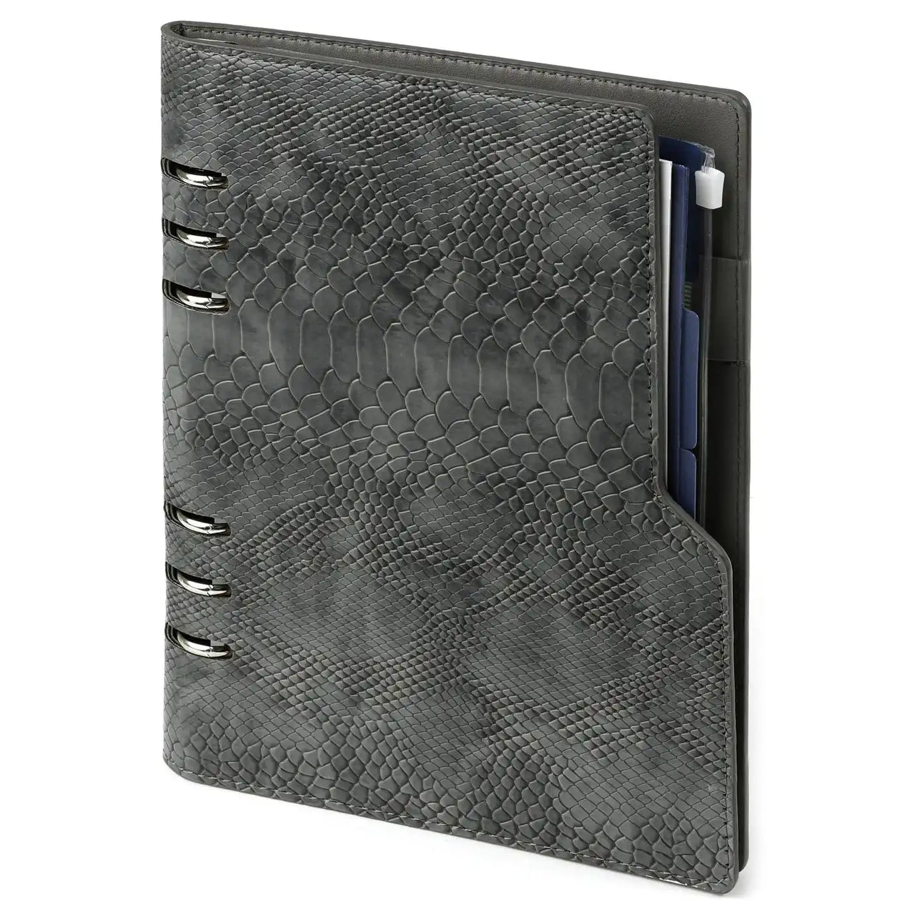 1016-76 A5 Binderplaner Clipbook  Croco Grau