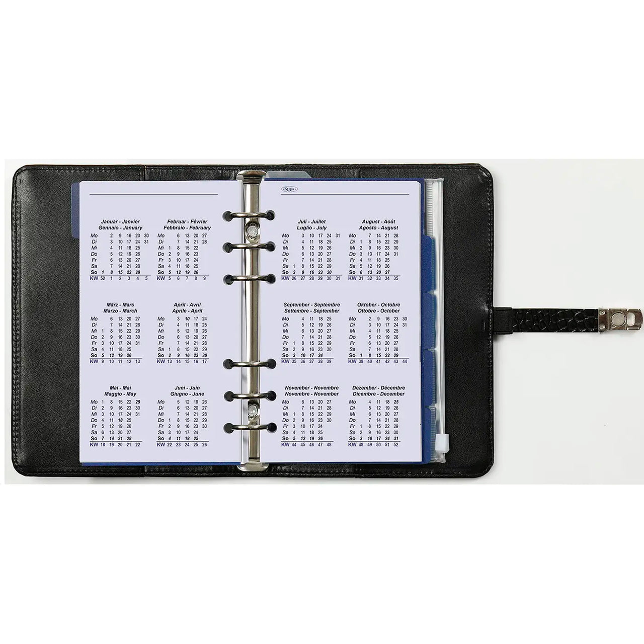 1111-03 Personal organizer aligator zwart