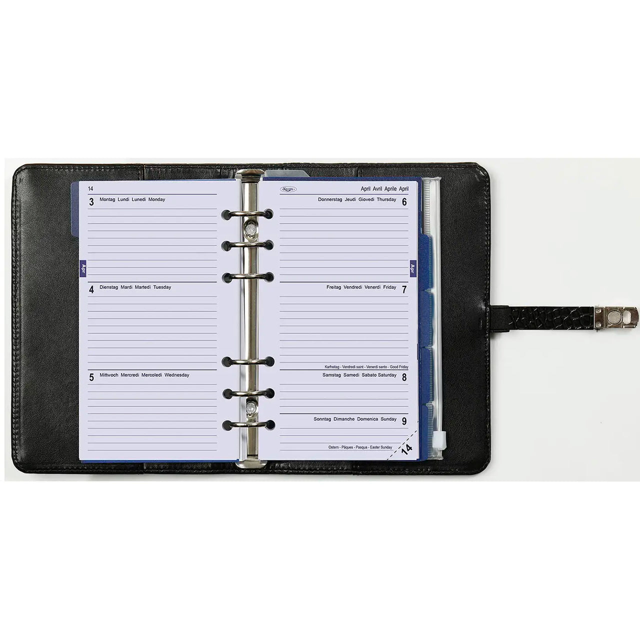1111-03 Personal organizer aligator zwart