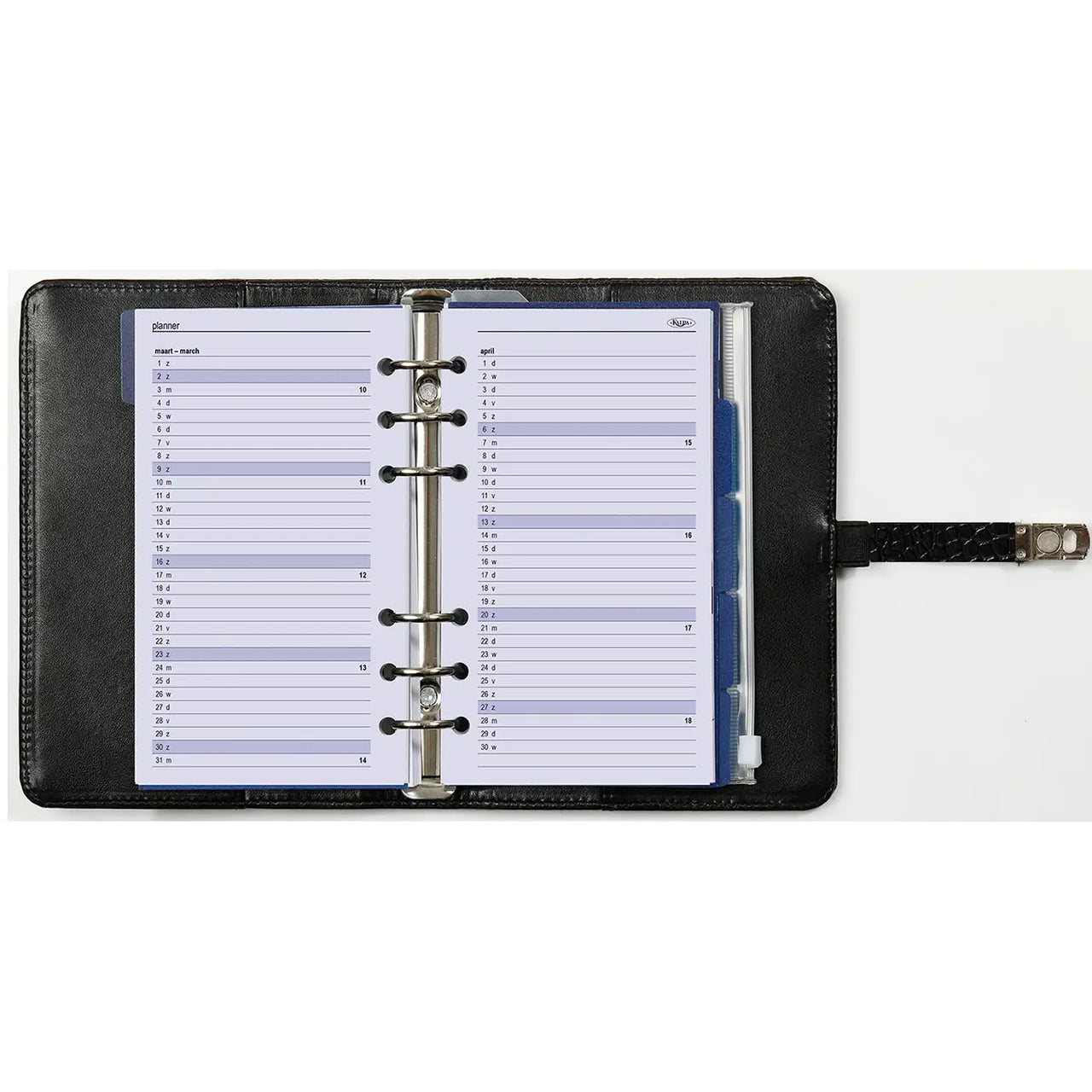 1111-03 Personal organizer aligator zwart