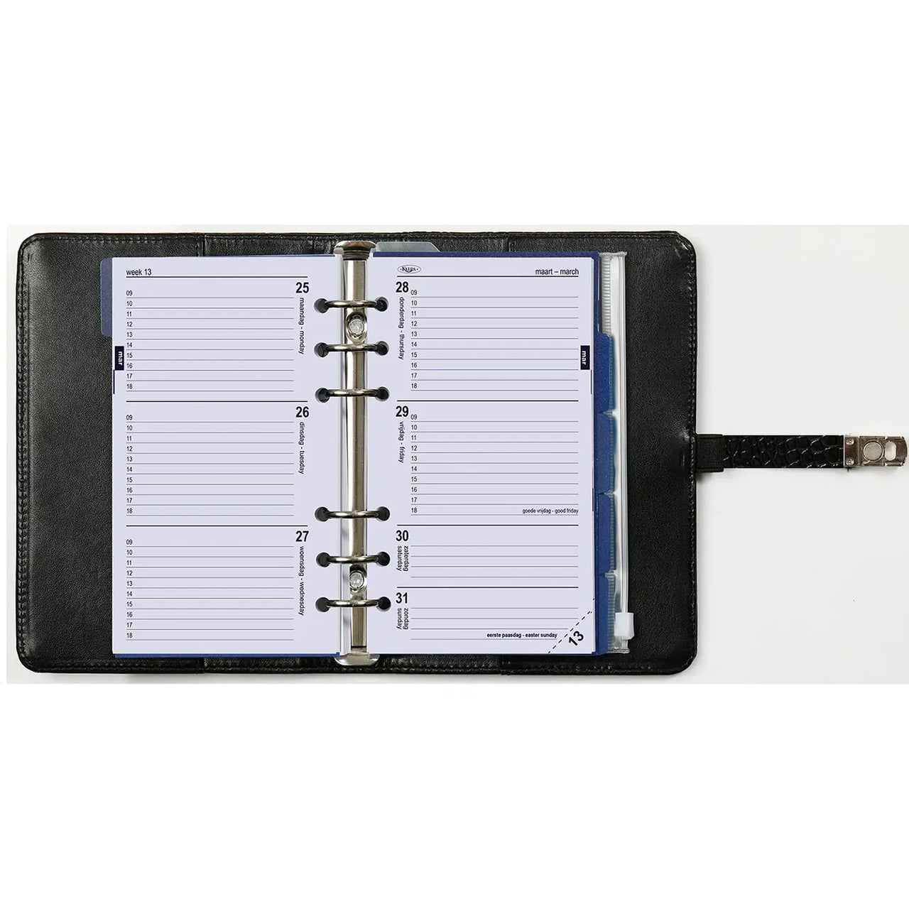 1111-03 Personal organizer aligator zwart