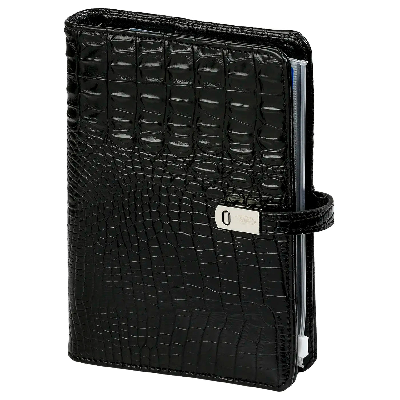 1111-03 Personal organizer aligator zwart
