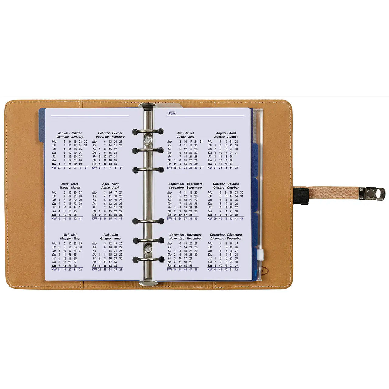 1111-05 Refillable Personal Agenda Planner Snake Print Brown