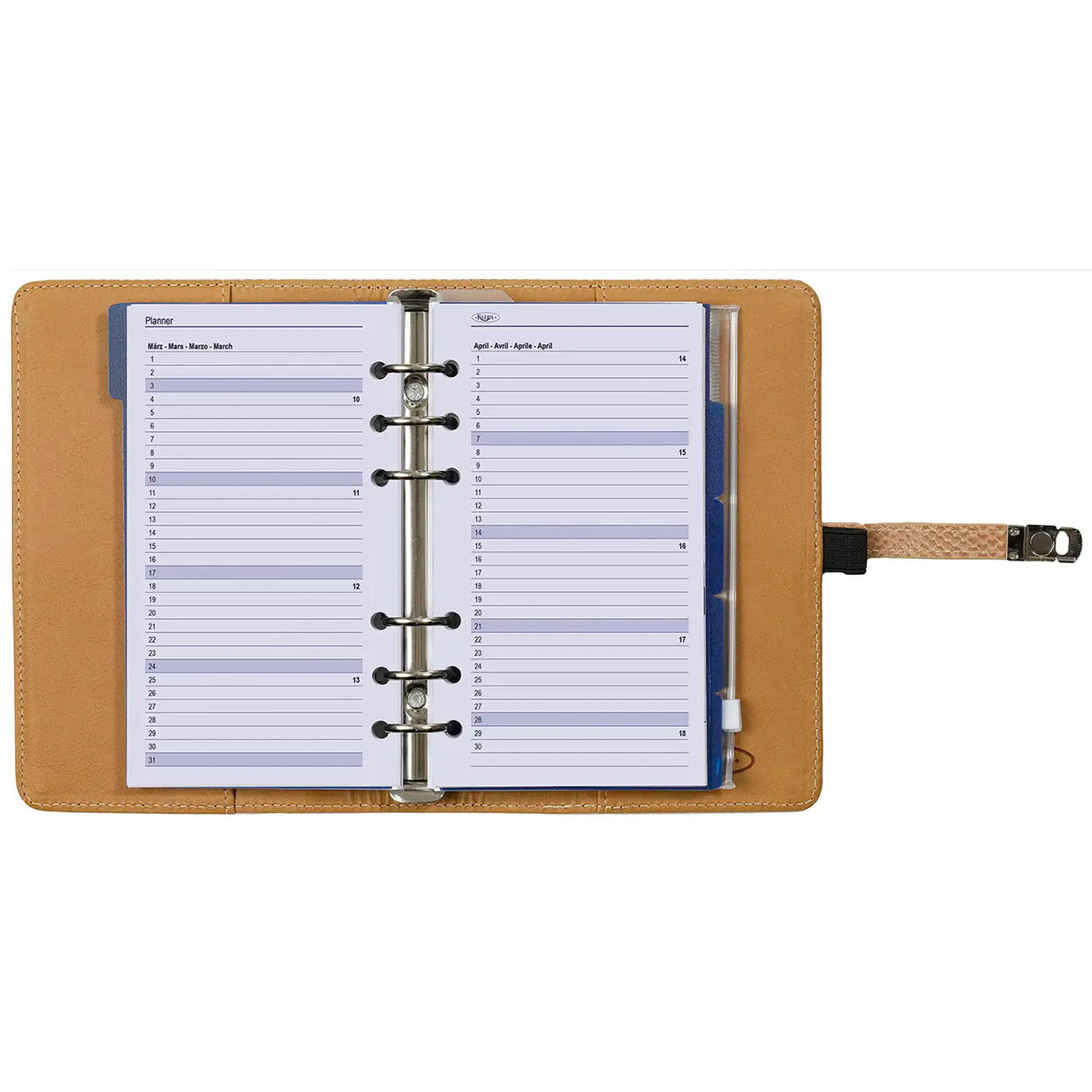1111-05 Refillable Personal Agenda Planner Snake Print Brown
