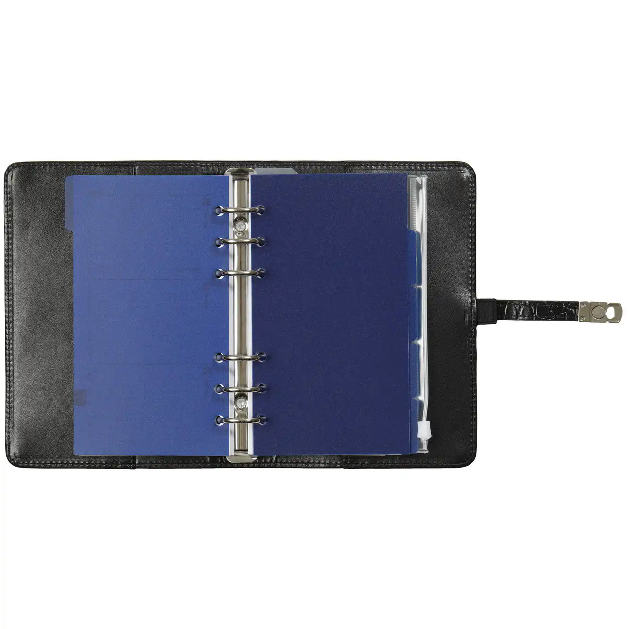 Classeur A5 à 6 Anneaux Avec Couverture Florale Bleue Rechargeable - Pour Inserts Personnalisables - Agenda, Carnet - 6