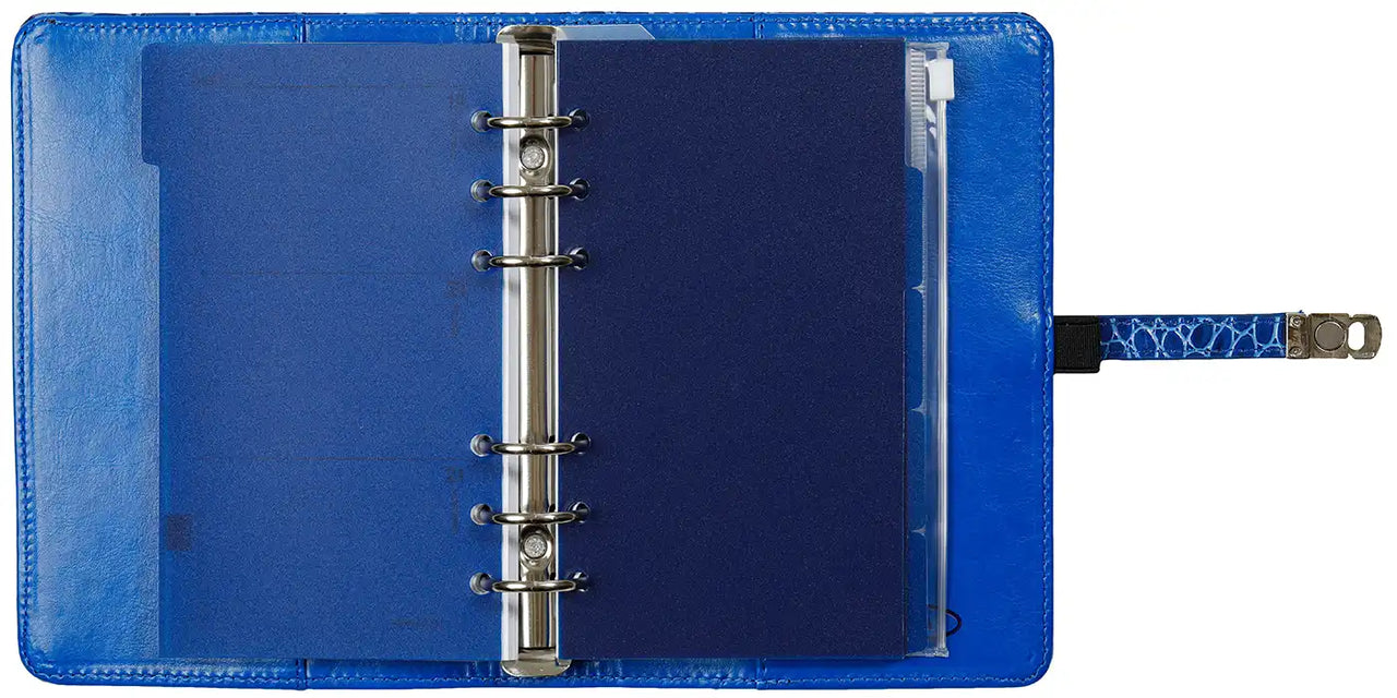  Refillable Personal Organiser Croco Mediterranean Blue