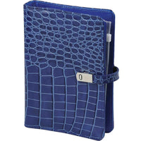 Beautiful Refillable Personal Organizer Croco Mediterranean Blue for Women