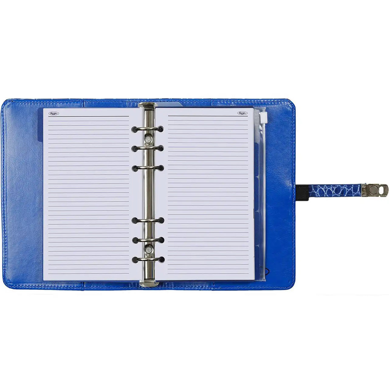 Refillable Personal Organizer Croco Mediterranean Blue For Women