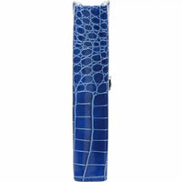 Side View Of  Refillable Personal Organizer Croco Mediterranean Blue