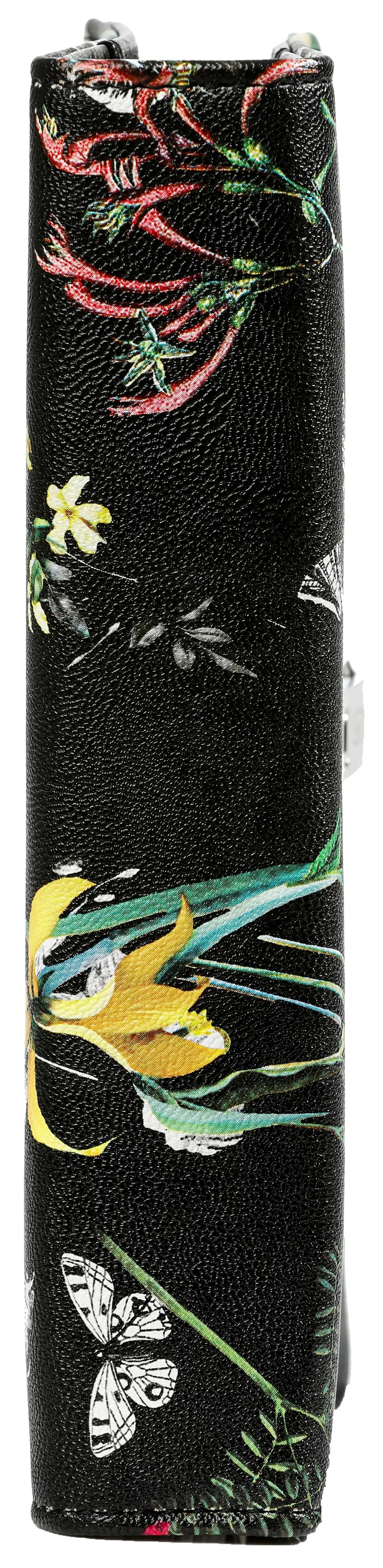 1111-12 Regilizable Personal de 6 anillos Agenda de agenda flores de floración negra
