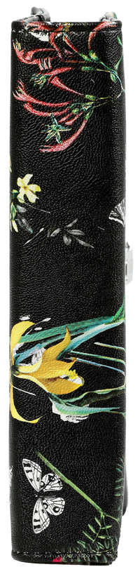 1111-12 Regilizable Personal de 6 anillos Agenda de agenda flores de floración negra