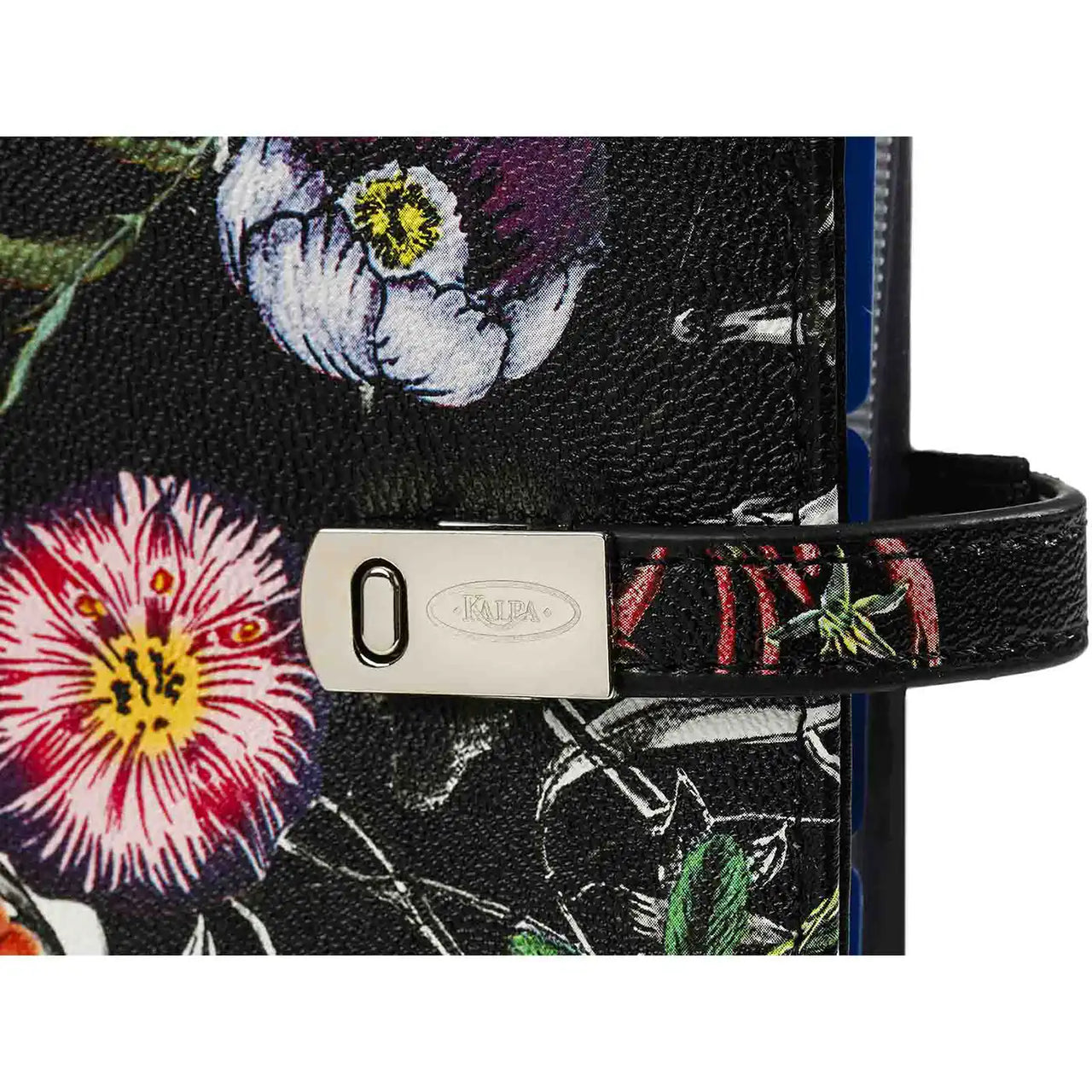 1111-12 Regilizable Personal de 6 anillos Agenda de agenda flores de floración negra