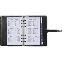 1111-12 Regilizable Personal de 6 anillos Agenda de agenda flores de floración negra