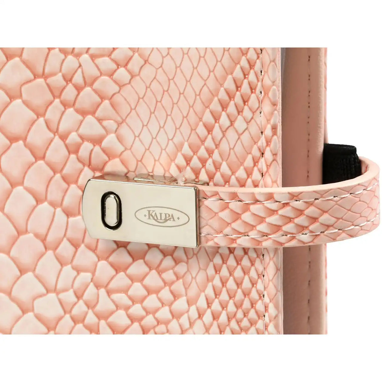 Personal Agenda Ring Binder With Magnetic  Closing Clip Croco Pink