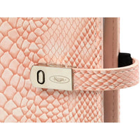 Personal Agenda Ring Binder With Magnetic  Closing Clip Croco Pink