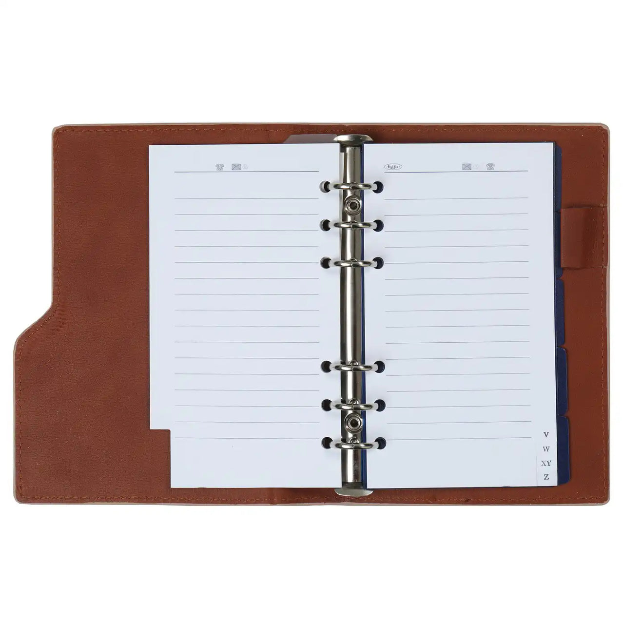 1116-63 Personal 6 Ring Binder Planer Clipbook Glanz Croco Taupe