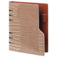 1116-63 Personal 6 Ring Binder Planer Clipbook Glanz Croco Taupe