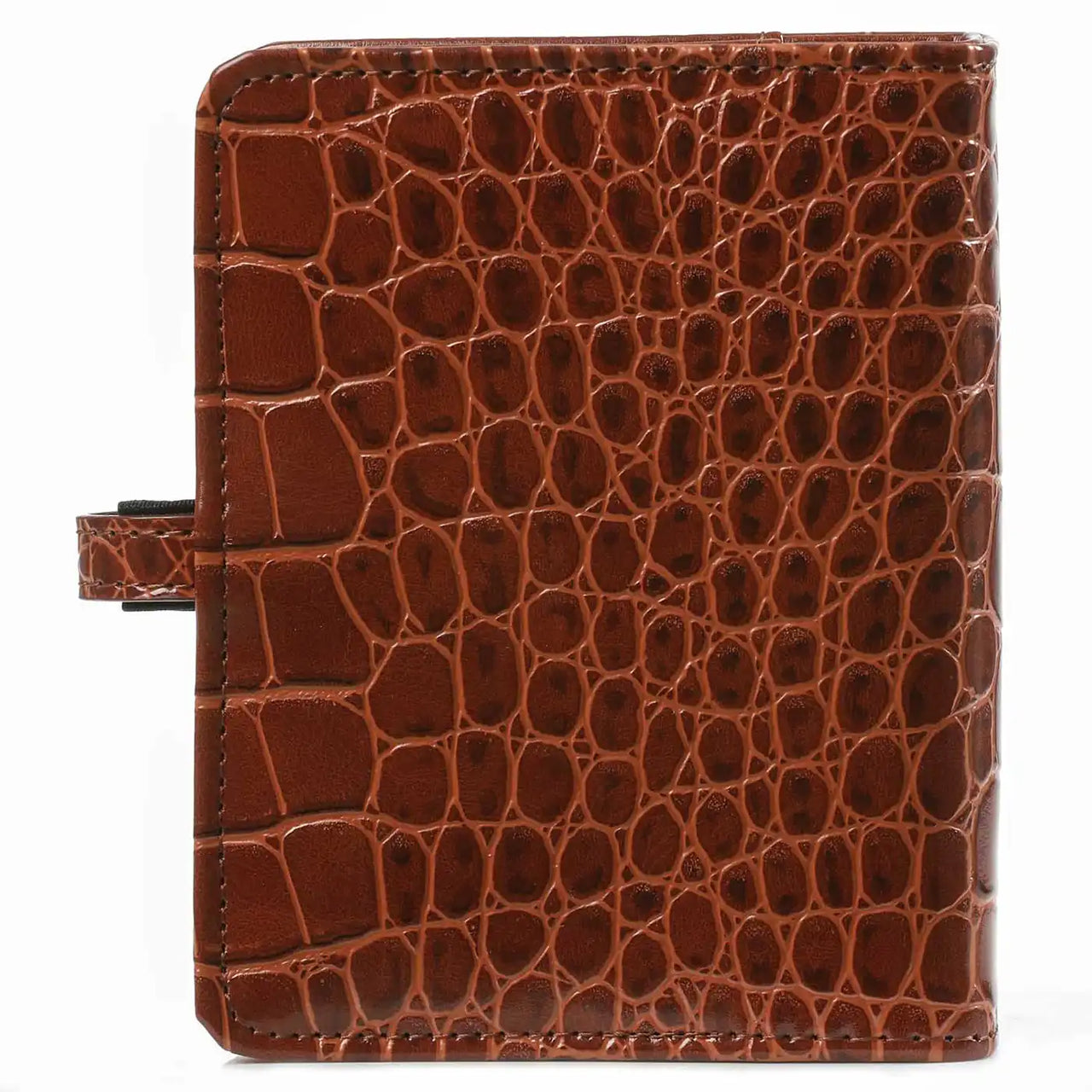Top Notch  Refillable Pocket Ring Binder Planner Croco Cognac