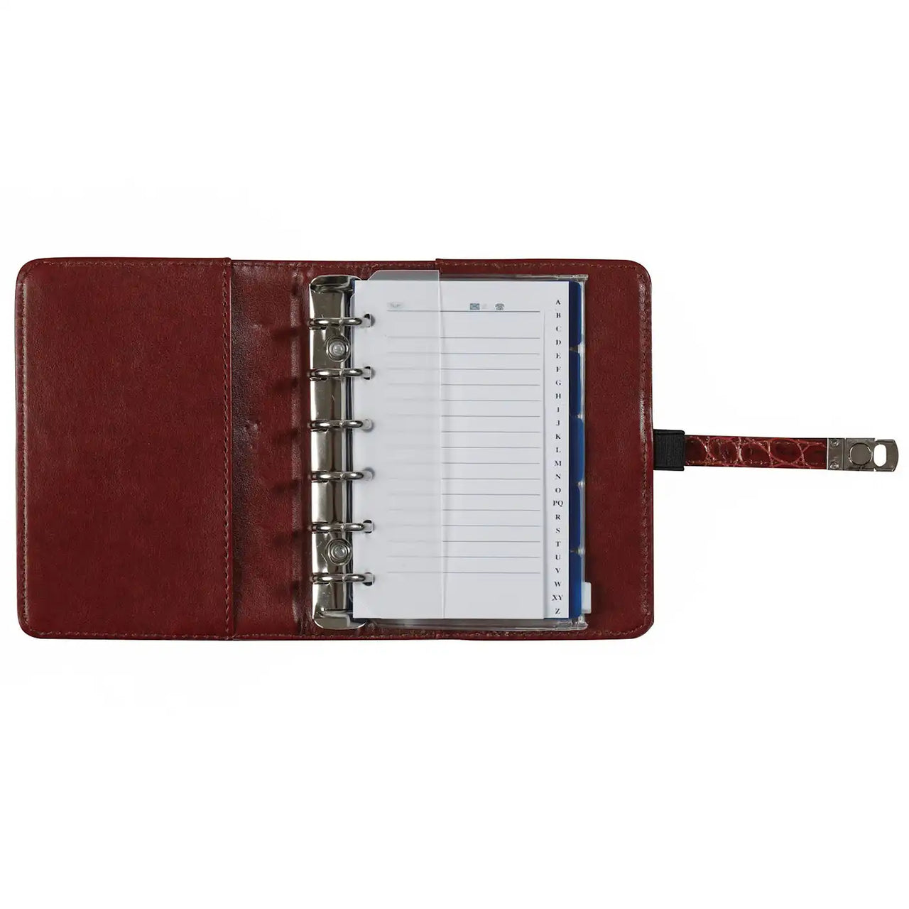 Kalpa  Refillable Pocket Ring Binder Planner Croco Cognac