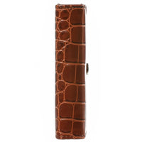 Side View of the  Refillable Pocket Ring Binder Planner Croco Cognac