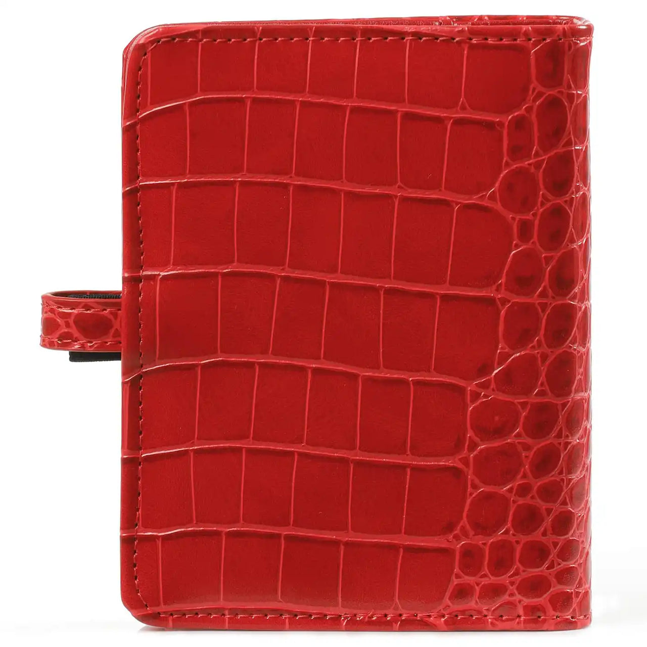 Top Notch Refillable Pocket Ring Binder Planner Organizer Croco Red