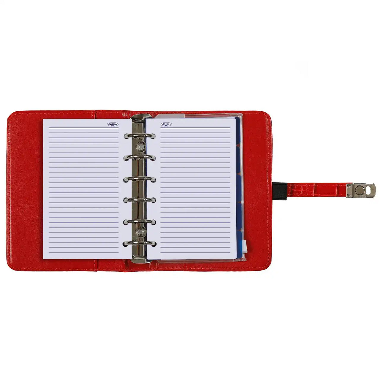 Refillable Pocket Ring Binder Planner Organizer Croco Red by Kalpa