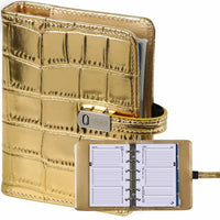 1311-14 Mini Ringbuch Organizer Croco Gold