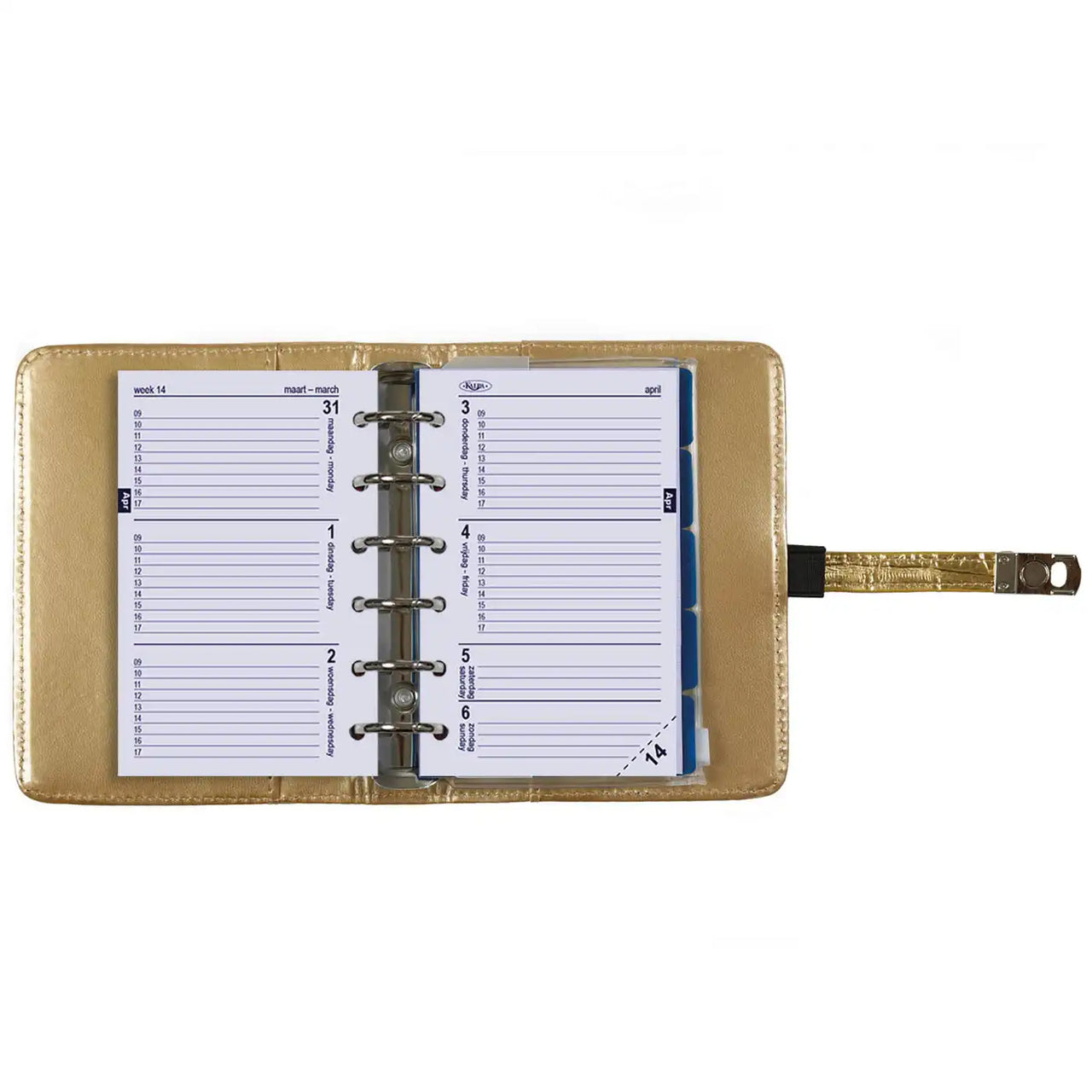 1311-14 Mini Ringbuch Organizer Croco Gold