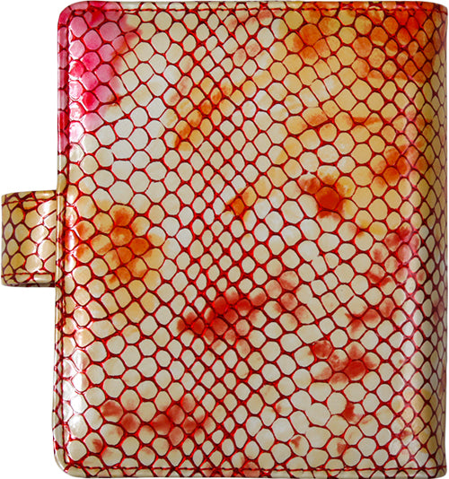 1311-88 Pocket organizer – snakeskin pattern, yellow and burgundy red