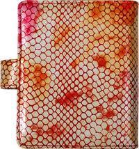1311-88 Pocket organizer – snakeskin pattern, yellow and burgundy red