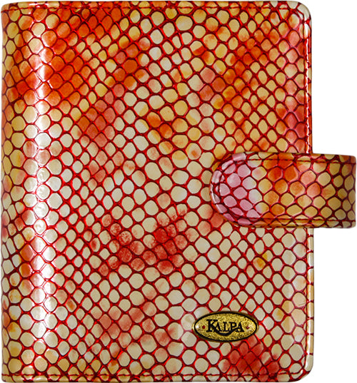 1311-88 Pocket organizer – snakeskin pattern, yellow and burgundy red