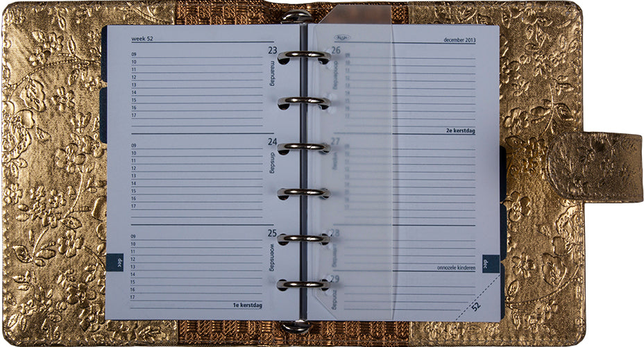1311-92 pocket organizer Goud bloemen