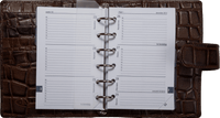 1311 cm pocket organizer – leer bruin krokodil-print