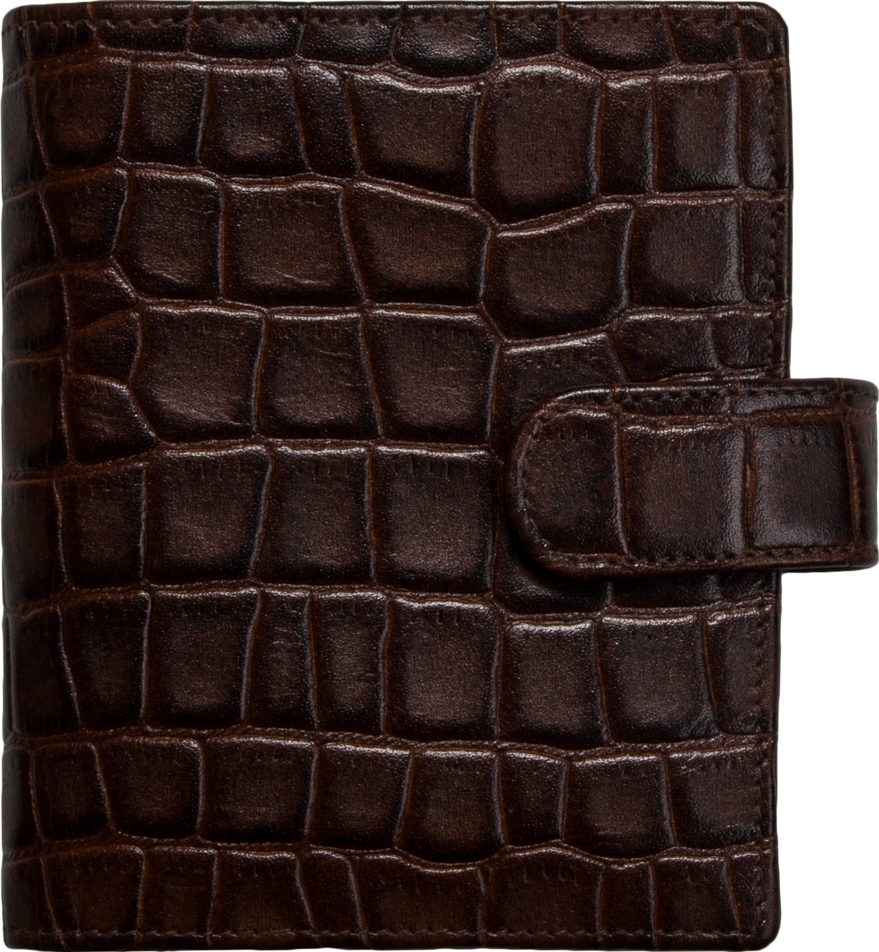 1311 cm pocket organizer – leer bruin krokodil-print