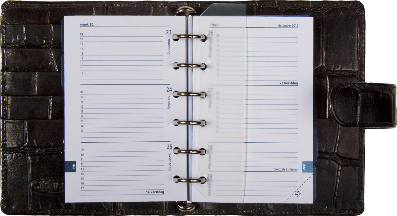 1311-Cj pocket leer organizer Zwarte crocoprint