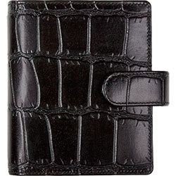 1311-Cj pocket leer organizer Zwarte crocoprint